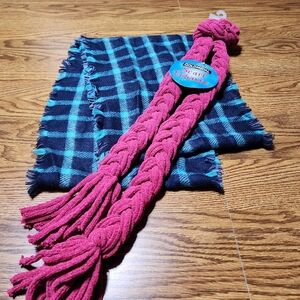 2 Scarfs Covington Infinity & NWT pink braided